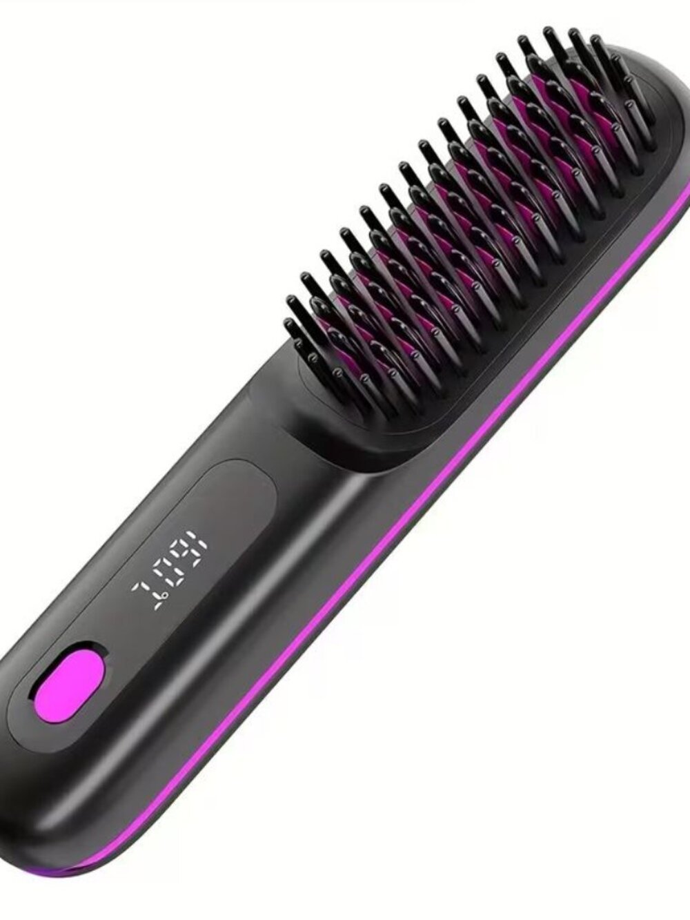Cordless Hair Straightening & Curling Heat Brush – USB Rechargeable